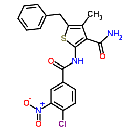 5-Benzyl-2-[(4-chloro-3-nitrobenzoyl)amino]-4-methyl-3-thiophenecarboxamide Structure