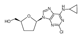 2-chloro-6-cyclopropylamino-9-(2,3-dideoxy-β-D-glycero-pentofuranosyl)-9H-purine Structure