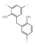 2,4-dichloro-6-[(5-chloro-2-hydroxy-phenyl)methyl]phenol结构式