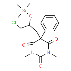 5-[3-Chloro-2-(trimethylsiloxy)propyl]-1,3-dimethyl-5-phenyl-2,4,6(1H,3H,5H)-pyrimidinetrione structure