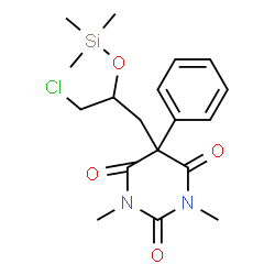 5-[3-Chloro-2-(trimethylsiloxy)propyl]-1,3-dimethyl-5-phenyl-2,4,6(1H,3H,5H)-pyrimidinetrione结构式