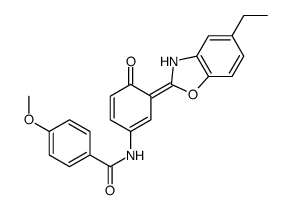 N-[(3E)-3-(5-ethyl-3H-1,3-benzoxazol-2-ylidene)-4-oxocyclohexa-1,5-dien-1-yl]-4-methoxybenzamide结构式