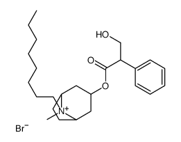 endo-()-3-(3-hydroxy-1-oxo-2-phenylpropoxy)-8-methyl-8-octyl-8-azoniabicyclo[3.2.1]octane bromide structure