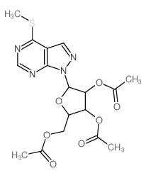 1H-Pyrazolo[3,4-d]pyrimidine,4-(methylthio)-1-(2,3,5-tri-O-acetyl-b-D-ribofuranosyl)-结构式