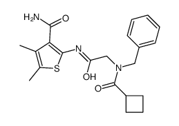 3-Thiophenecarboxamide,2-[[[(cyclobutylcarbonyl)(phenylmethyl)amino]acetyl]amino]-4,5-dimethyl-(9CI)结构式