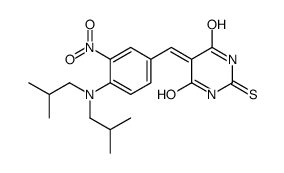 5-[[4-[bis(2-methylpropyl)amino]-3-nitrophenyl]methylidene]-2-sulfanylidene-1,3-diazinane-4,6-dione结构式