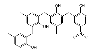 α-Hydroxy-ω-(2-hydroxy-5-nitrophenyl)tris(2-hydroxy-5-methyl-1,3-phenylenmethylen) Structure
