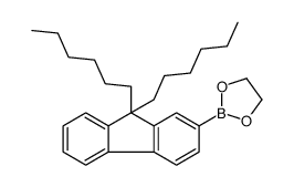 2-(9,9-dihexylfluoren-2-yl)-1,3,2-dioxaborolane结构式