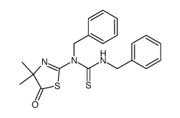 1,3-dibenzyl-1-(4,4-dimethyl-5-oxo-4,5-dihydro-thiazol-2-yl)-thiourea结构式