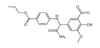 4-{[Carbamoyl-(4-hydroxy-3-methoxy-5-nitro-phenyl)-methyl]-amino}-benzoic acid propyl ester结构式