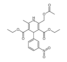 diethyl-2-acetoxymethyl-6-methyl-4-(3-nitrophenyl)-1,4-dihydropyridine-3,5-dicarboxylate结构式