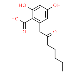 2,4-Dihydroxy-6-(2-oxoheptyl)benzoic acid structure