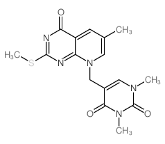 2,4(1H,3H)-Pyrimidinedione,1,3-dimethyl-5-[[6-methyl-2-(methylthio)-4-oxopyrido[2,3-d]pyrimidin-8(4H)-yl]methyl]-结构式
