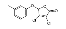 3,4-dichloro-2-(3-methylphenoxy)-2H-furan-5-one结构式