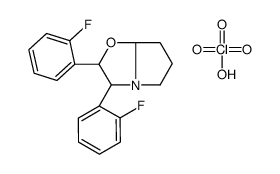 2,3-bis(2-fluorophenyl)-2,3,5,6,7,7a-hexahydropyrrolo[2,1-b][1,3]oxazole,perchloric acid Structure