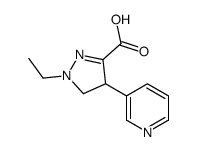 1H-Pyrazole-3-carboxylicacid,1-ethyl-4,5-dihydro-4-(3-pyridinyl)-(9CI) structure