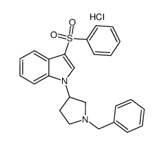 1-(1-benzylpyrrolidin-3-yl)-3-(phenylsulfonyl)-1H-indole hydrochloride Structure