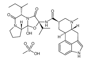 5'α(S)-sec-butyl-9,10α-dihydro-12'-hydroxy-2'-isopropylergotaman-3',6',18-trione monomethanesulphonate结构式