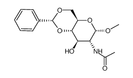 methyl N-acetyl-2-amino-4,6-O-benzylidene-2-deoxy-α-D-glucopyranoside Structure