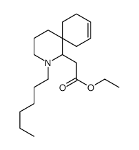 ethyl 2-(2-hexyl-2-azaspiro[5.5]undec-9-en-1-yl)acetate结构式