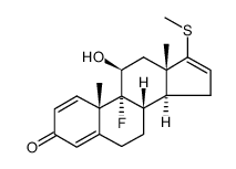 (11β)-11-(Hydroxy)-9-fluoro-17-(methylthio)androsta-1,4,16-trien-3-one结构式