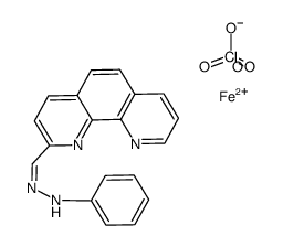 {bis(1,10-phenanthroline-2-carbaldehyde phenylhydrazone)iron(II)}(ClO4)2结构式