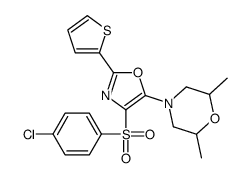 4-[4-(4-chlorophenyl)sulfonyl-2-thiophen-2-yl-1,3-oxazol-5-yl]-2,6-dimethylmorpholine Structure
