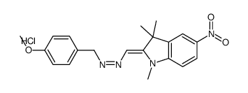 2-[[(4-methoxyphenyl)methylhydrazono]methyl]-1,3,3-trimethyl-5-nitro-3H-indolium chloride结构式