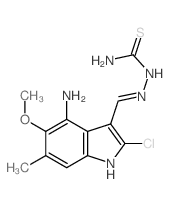 [(4-amino-2-chloro-5-methoxy-6-methyl-indol-3-ylidene)methylamino]thiourea结构式