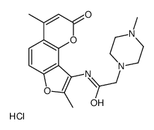 N-(4,8-dimethyl-2-oxofuro[2,3-h]chromen-9-yl)-2-(4-methylpiperazin-1-yl)acetamide,hydrochloride结构式