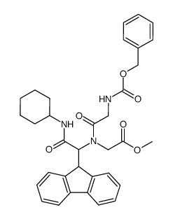 methylN-(((benzyloxy)carbonyl)glycyl)-N-(2-(cyclohexylamino)-1-(9H-fluoren-9-yl)-2-oxoethyl)glycinate结构式