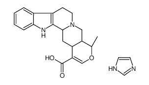 Oxayohimban-16-carboxylic acid, 16,17-didehydro-19-methyl-, (19-alpha, 20-alpha)-, compd. with 1H-imidazole (1:1) Structure