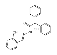 2-hydroxy-N-[(E)-(6-oxo-1-cyclohexa-2,4-dienylidene)methyl]-2,2-diphenyl-acetohydrazide结构式