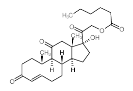 Pregn-4-ene-3,11,20-trione,17-hydroxy-21-[(1-oxohexyl)oxy]- (9CI)结构式