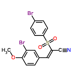 3-(3-Bromo-4-methoxyphenyl)-2-((4-bromophenyl)sulfonyl)prop-2-enenitrile Structure