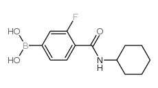 (4-(Cyclohexylcarbamoyl)-3-fluorophenyl)boronic acid Structure