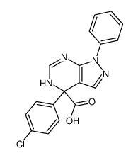 4-(4-chlorophenyl)-1-phenyl-4,5-dihydro-1H-pyrazolo[3,4-d]pyrimidine-4-carboxylic acid结构式