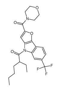 2-Ethyl-1-[2-(morpholine-4-carbonyl)-6-trifluoromethyl-furo[3,2-b]indol-4-yl]-hexan-1-one Structure