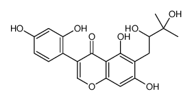 6-(2,3-dihydroxy-3-methylbutyl)-3-(2,4-dihydroxyphenyl)-5,7-dihydroxychromen-4-one结构式