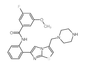 3-FLUORO-5-METHOXY-N-(2-(3-(PIPERAZIN-1-YLMETHYL)IMIDAZO[2,1-B]THIAZOL-6-YL)PHENYL)BENZAMIDE picture
