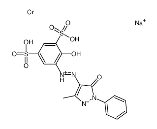 sodium [5-[(4,5-dihydro-3-methyl-5-oxo-1-phenyl-1H-pyrazol-4-yl)azo]-4-hydroxybenzene-1,3-disulphonato(4-)]chromate(1-) Structure