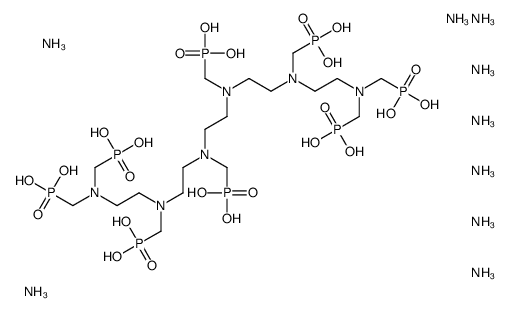 nonaammonium heptahydrogen [2,5,8,11,14,17-hexakis(phosphonatomethyl)-2,5,8,11,14,17-hexaazaoctadecane-1,18-diyl]bisphosphonate结构式
