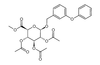 methyl 2,3,4-tri-O-acetyl-1-(3-phenoxybenzyl)-β-D-glucopyranouronate结构式