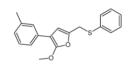 2-methoxy-3-(3-methylphenyl)-5-(phenylsulfanylmethyl)furan结构式