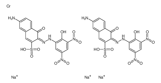 trisodium bis[7-amino-4-hydroxy-3-[(2-hydroxy-3,5-dinitrophenyl)azo]naphthalene-2-sulphonato(3-)]chromate(3-)结构式