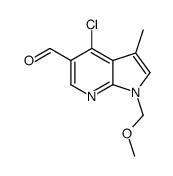 4-Chloro-1-(methoxymethyl)-3-methyl-1H-pyrrolo[2,3-b]pyridine-5-c arbaldehyde结构式