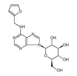 9H-Purin-6-amine, N-(2-furanylmethyl)-9-β-D-glucopyranosyl结构式