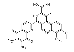 (4Z)-5-amino-6-(7-amino-6-methoxy-5,8-dioxoquinolin-2-yl)-4-(4,5-dimethoxy-6-oxocyclohexa-2,4-dien-1-ylidene)-3-methyl-1H-pyridine-2-carboxamide Structure