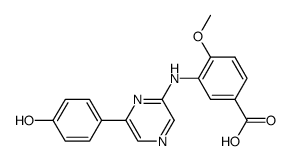 3-{[6-(4-hydroxyphenyl)pyrazin-2-yl]amino}-4-methoxybenzoic acid Structure