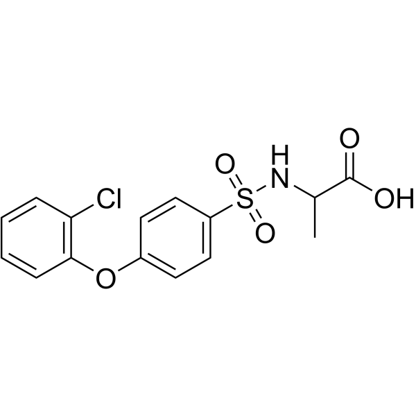 ALANINE, N-[[4-(2-CHLOROPHENOXY)PHENYL]SULFONYL]- structure